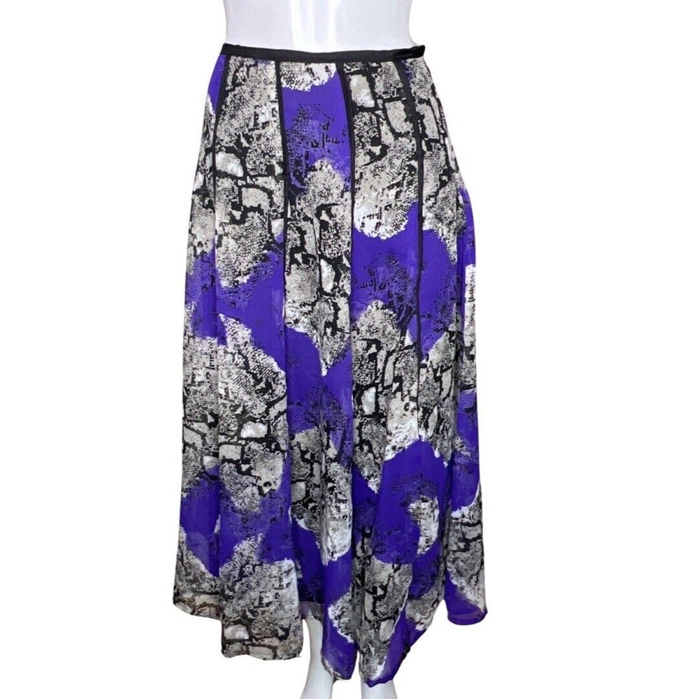 Sassy Doll Creations Skirt Women XS Purple Black White Snake Print Casual Office